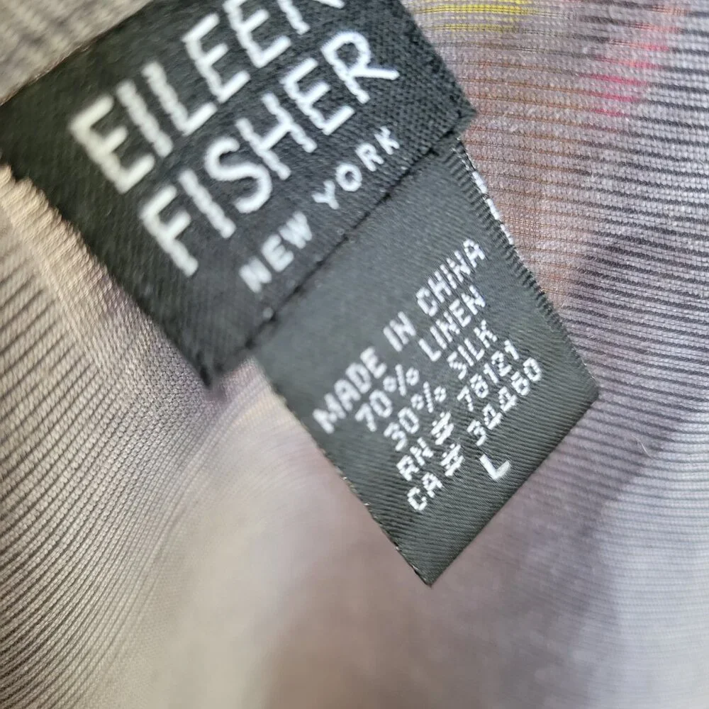 Eileen Fisher Silk & Linen Lightweight Kimono Jacket Size L - Picture 7 of 7